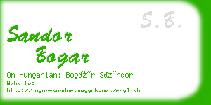 sandor bogar business card